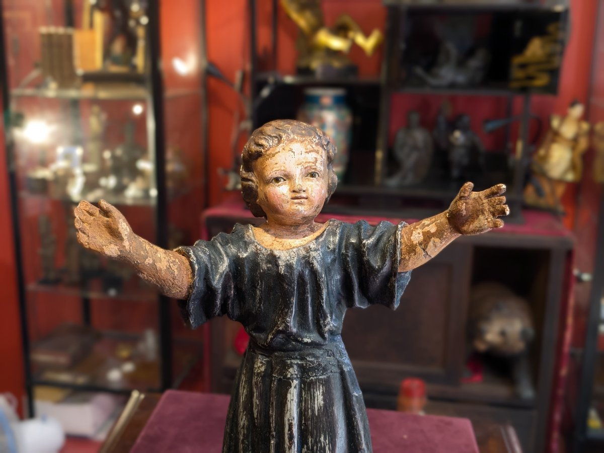 Jésus enfant - bois sculpé XVIIIe siècle -photo-3