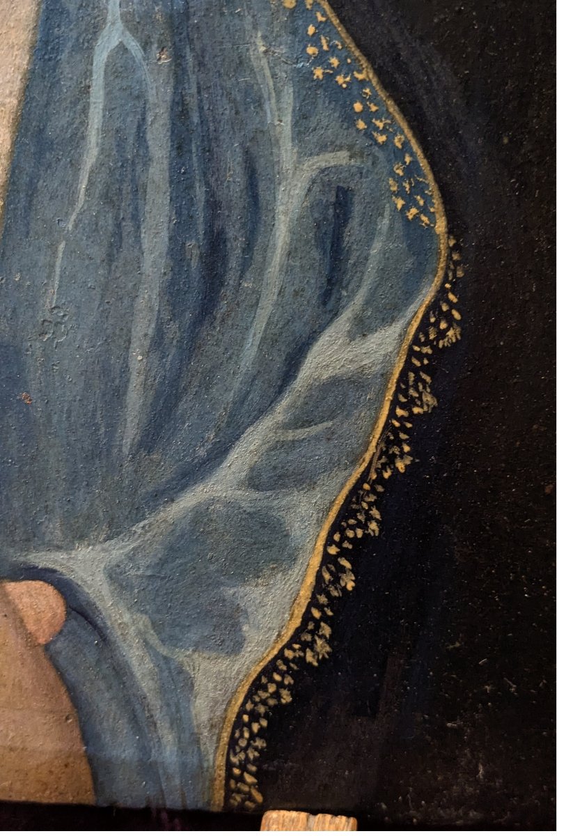 Madone - huile sur panneau époque 1850 dans le style du XVIe siècle-photo-2