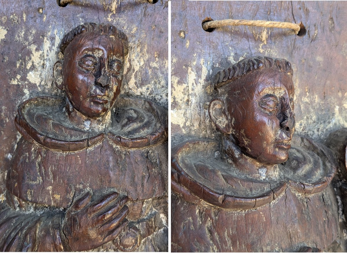 Saint Pascal Baylon And The Blessed Sacrament - Walnut Relief, 17th Century, Spain-photo-2