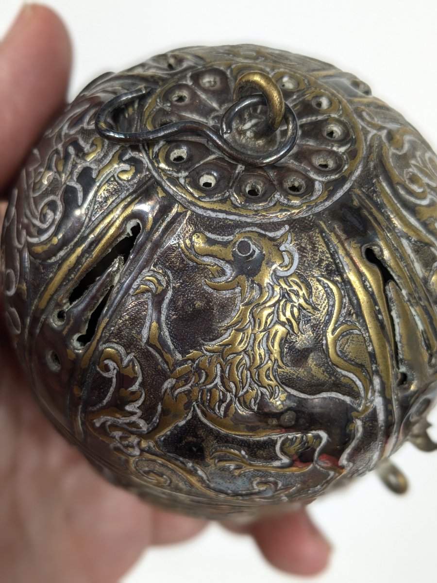 Silver-plated Copper Incense Burner - 18th Century - Central Europe ?-photo-3