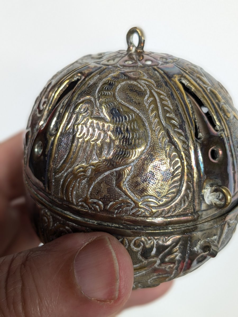 Silver-plated Copper Incense Burner - 18th Century - Central Europe ?-photo-4
