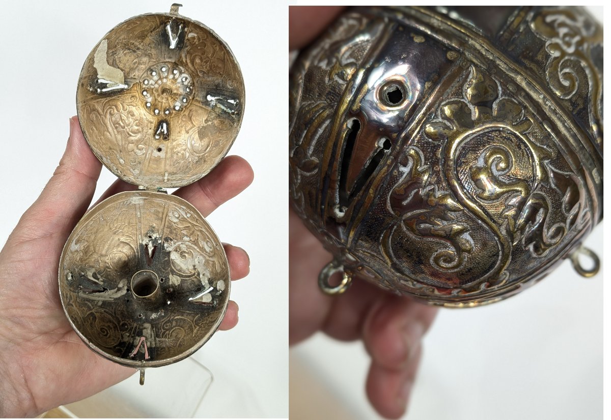 Silver-plated Copper Incense Burner - 18th Century - Central Europe ?-photo-8
