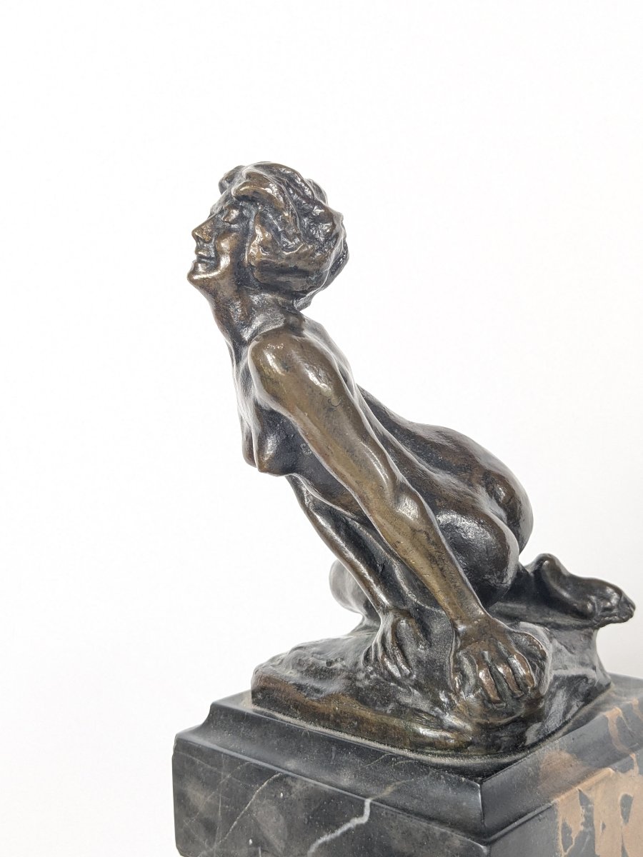 Nu Moqueur - Bronze 1920-30 Par Emmanuel Cavacos-photo-3
