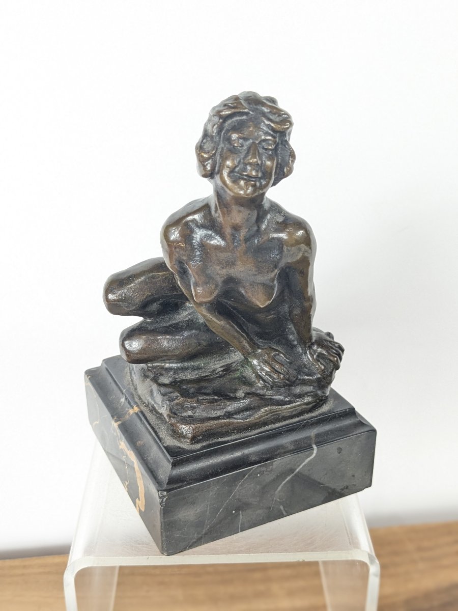 Nu Moqueur - Bronze 1920-30 Par Emmanuel Cavacos-photo-6