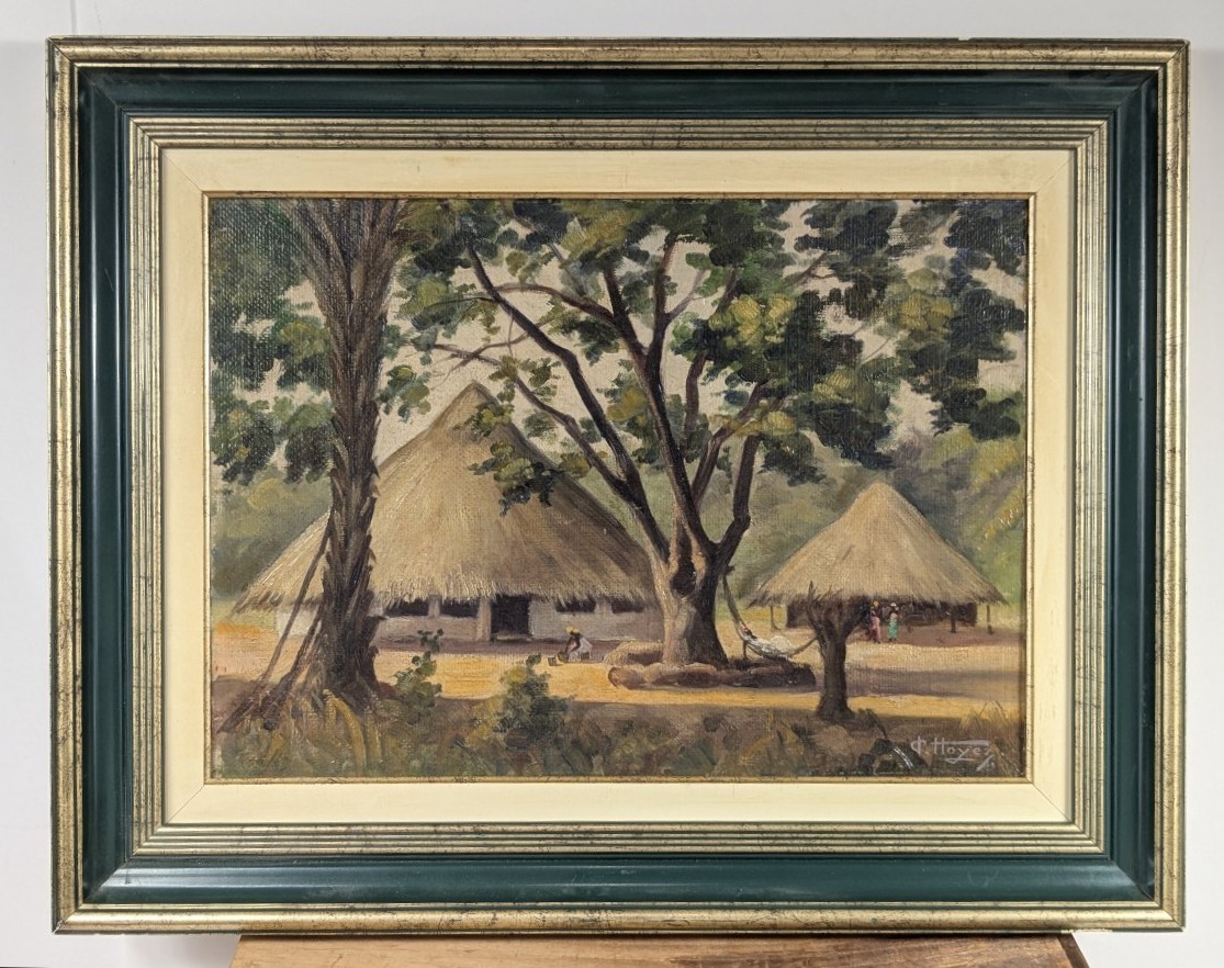 Cases à Dabondy - Conakri 1949 - huile.-photo-2