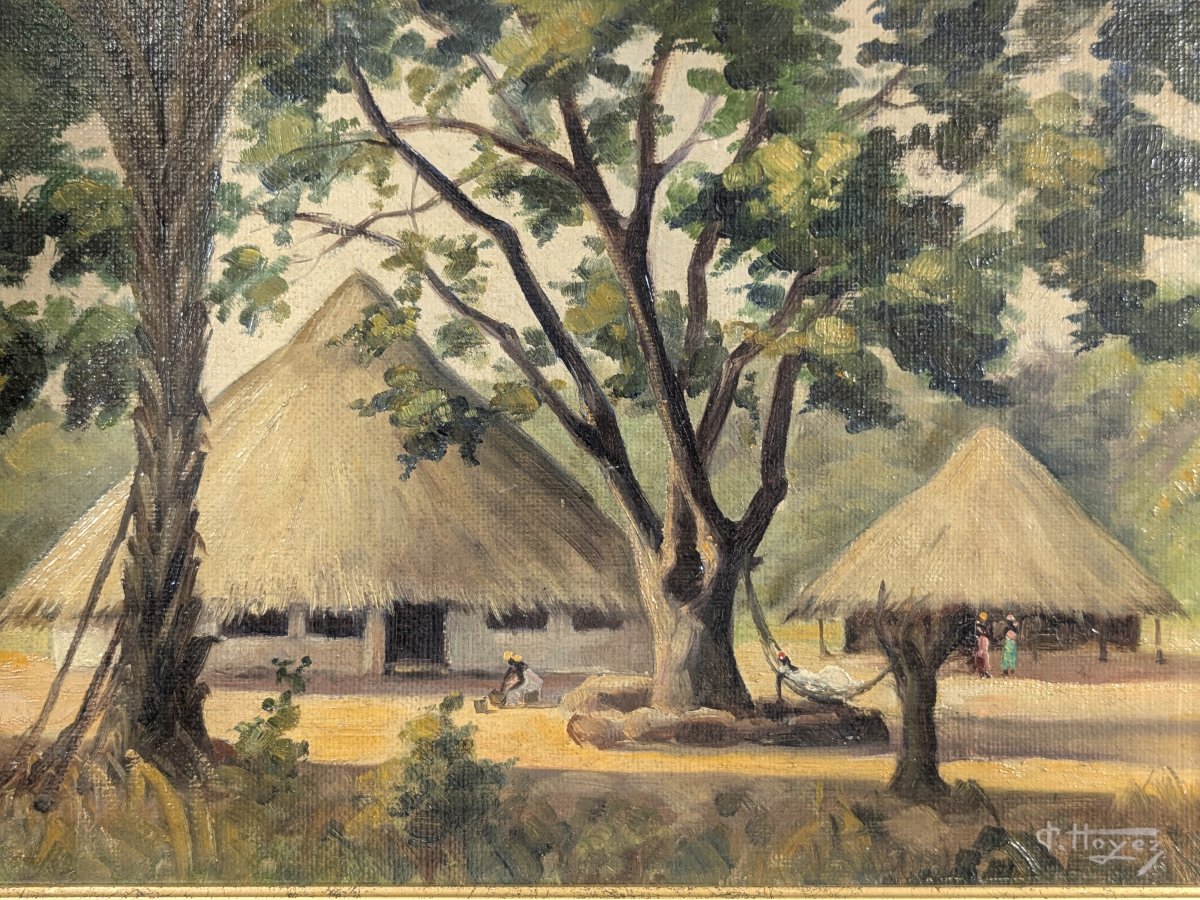 Cases à Dabondy - Conakri 1949 - huile.-photo-3