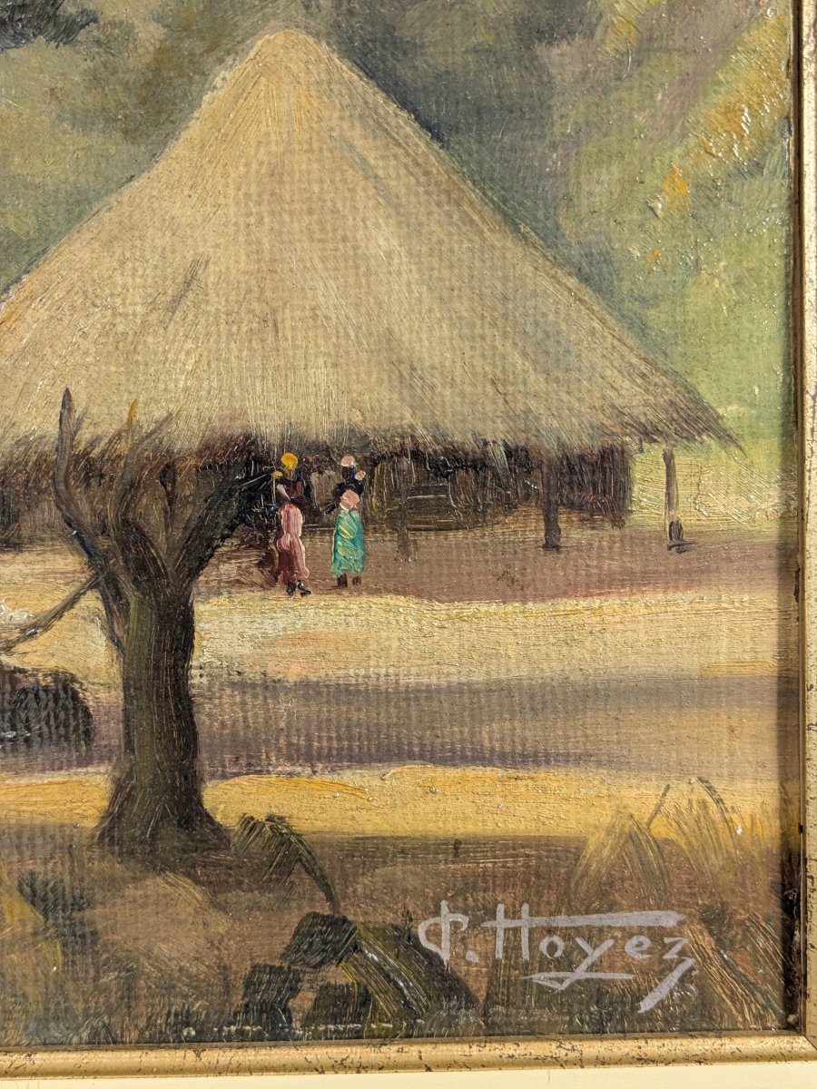 Cases à Dabondy - Conakri 1949 - huile.-photo-2