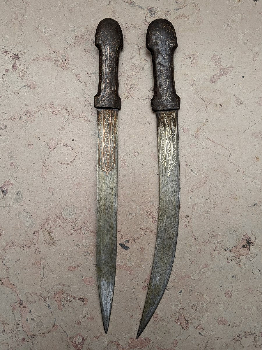 Pair Of Daggers, Khanjar-kinjal – Caucasus? – 19th Century-photo-4