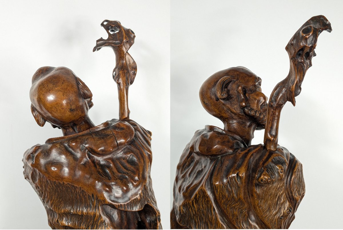 Li Tieguai, sculpture en racine - chine XIXe - un Immortel de la tradition taoïste.-photo-3
