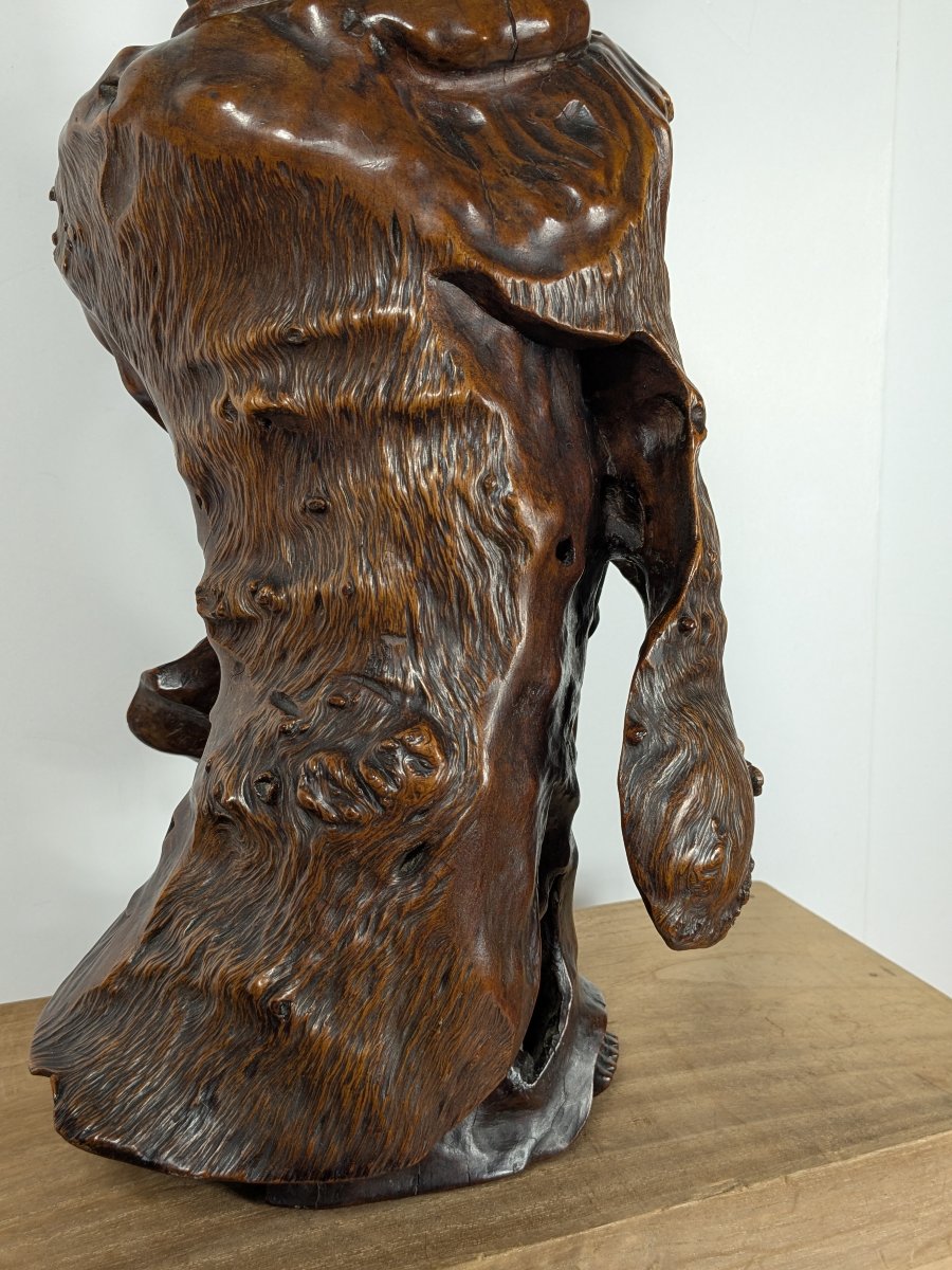 Li Tieguai, sculpture en racine - chine XIXe - un Immortel de la tradition taoïste.-photo-4