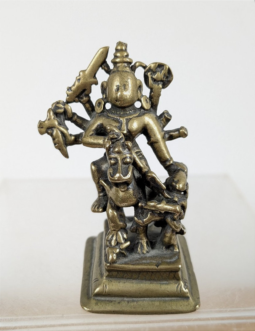 Vishnu On A Chimera, Defeating An Enemy—bronze, India, 18th Century Or Earlier