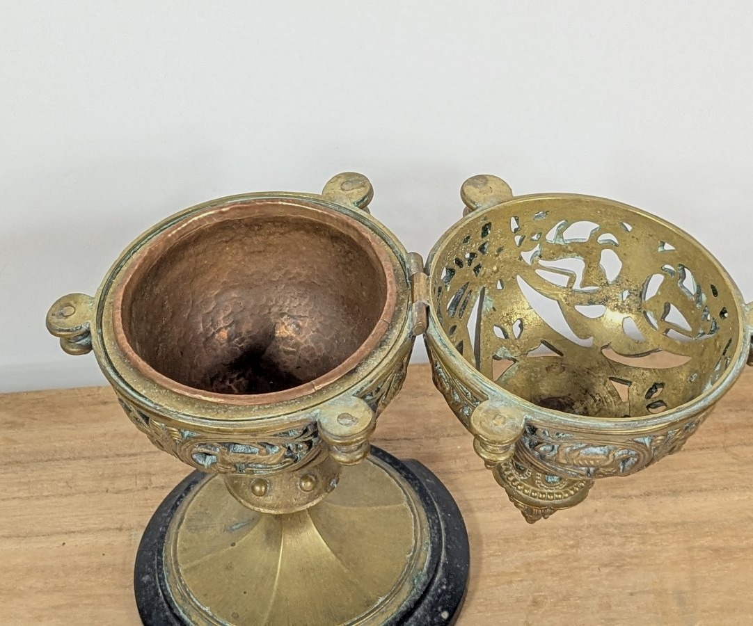 13th-century-style Incense Burner. 19th-century Bronze-photo-3