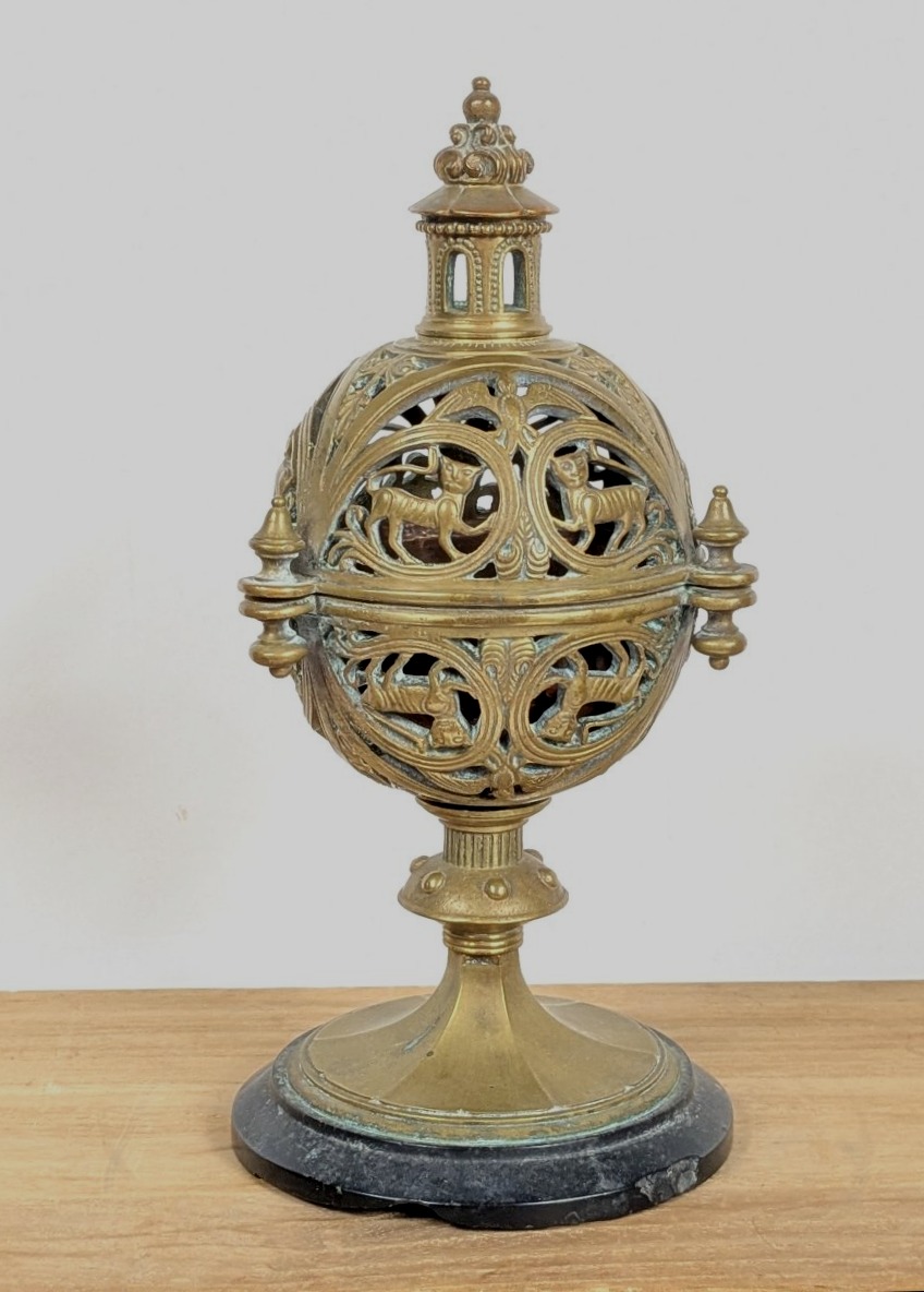 13th-century-style Incense Burner. 19th-century Bronze