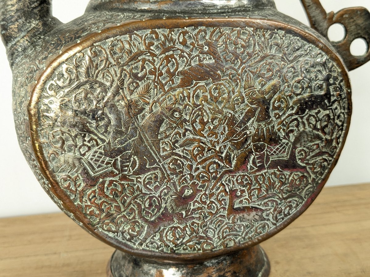 Persian Ewer—copper, 19th Century—iran, Qajar Period-photo-2
