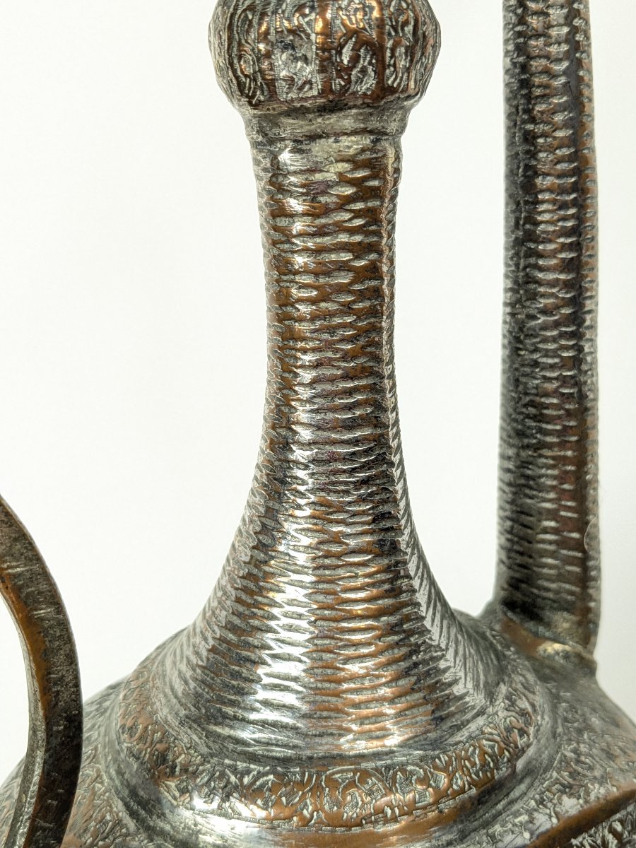 Persian Ewer—copper, 19th Century—iran, Qajar Period-photo-4