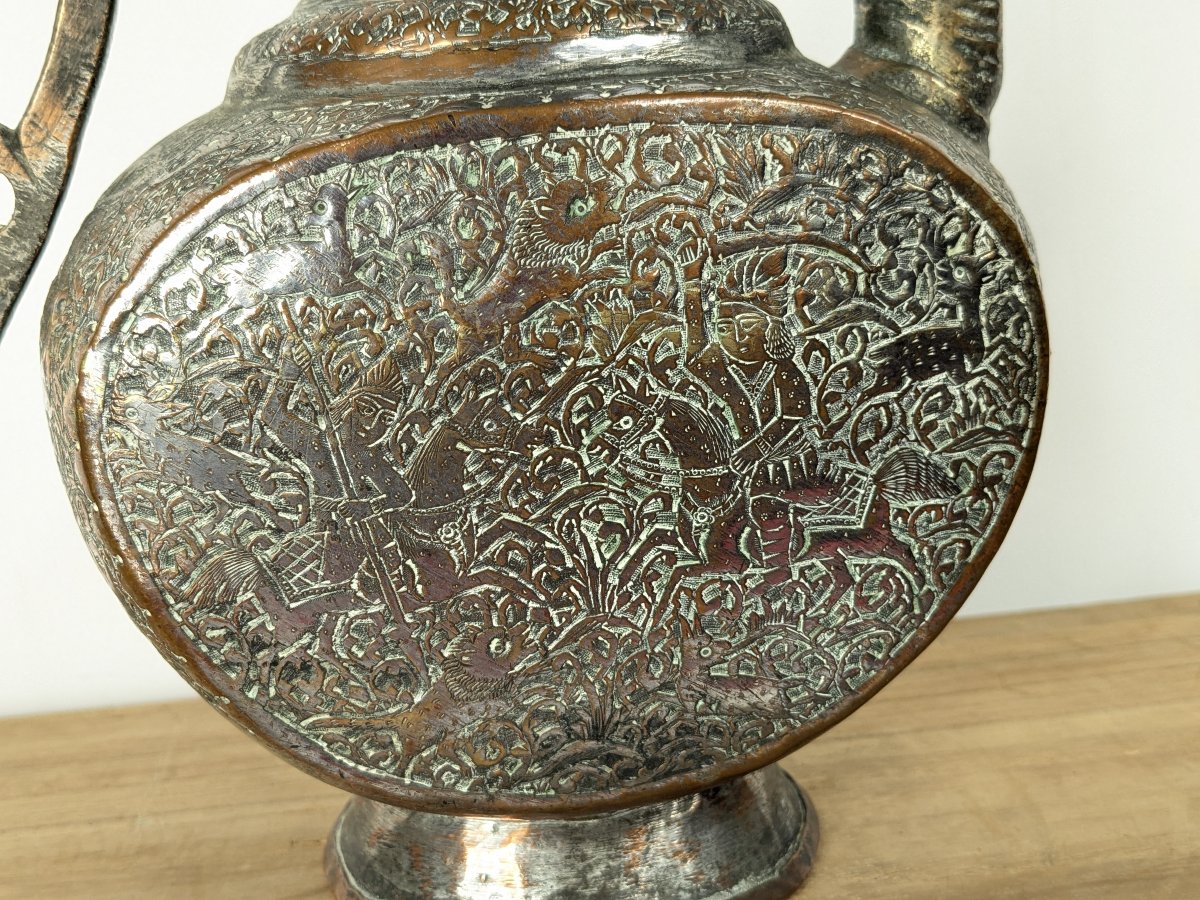Persian Ewer—copper, 19th Century—iran, Qajar Period-photo-2