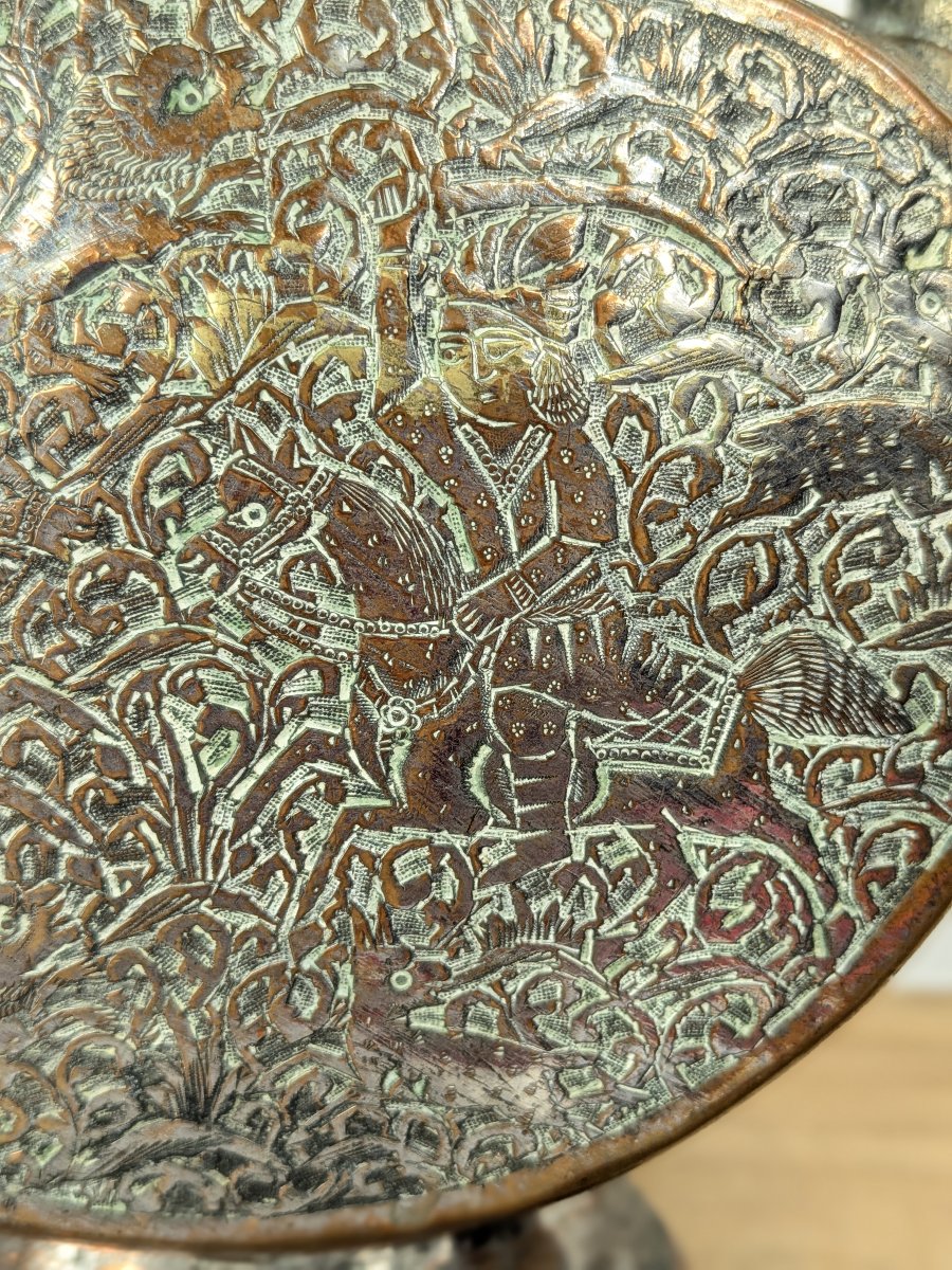Persian Ewer—copper, 19th Century—iran, Qajar Period-photo-4