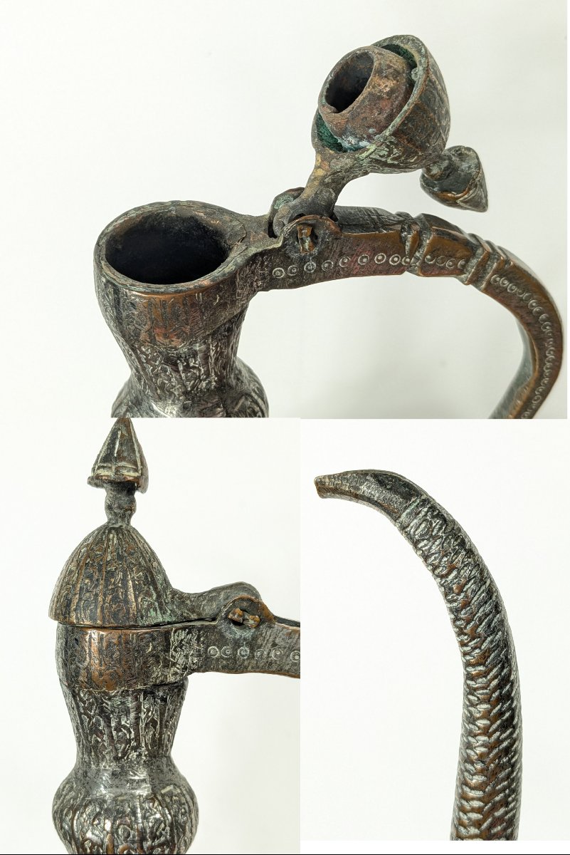 Persian Ewer—copper, 19th Century—iran, Qajar Period-photo-7