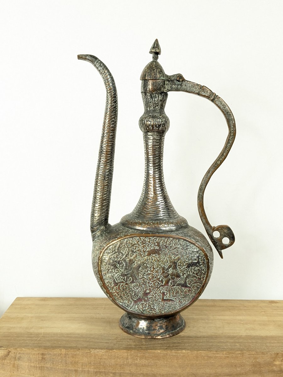 Persian Ewer—copper, 19th Century—iran, Qajar Period