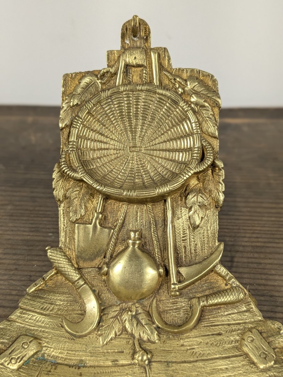 Porte montre circa 1850 - bronze à décor rustique-photo-3