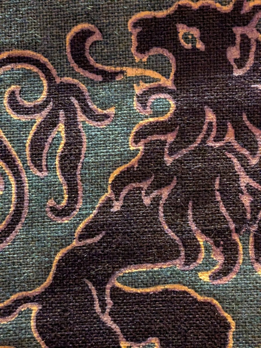Tenture à décor néo-gothique - lions héraldiques - circa 1880-photo-4