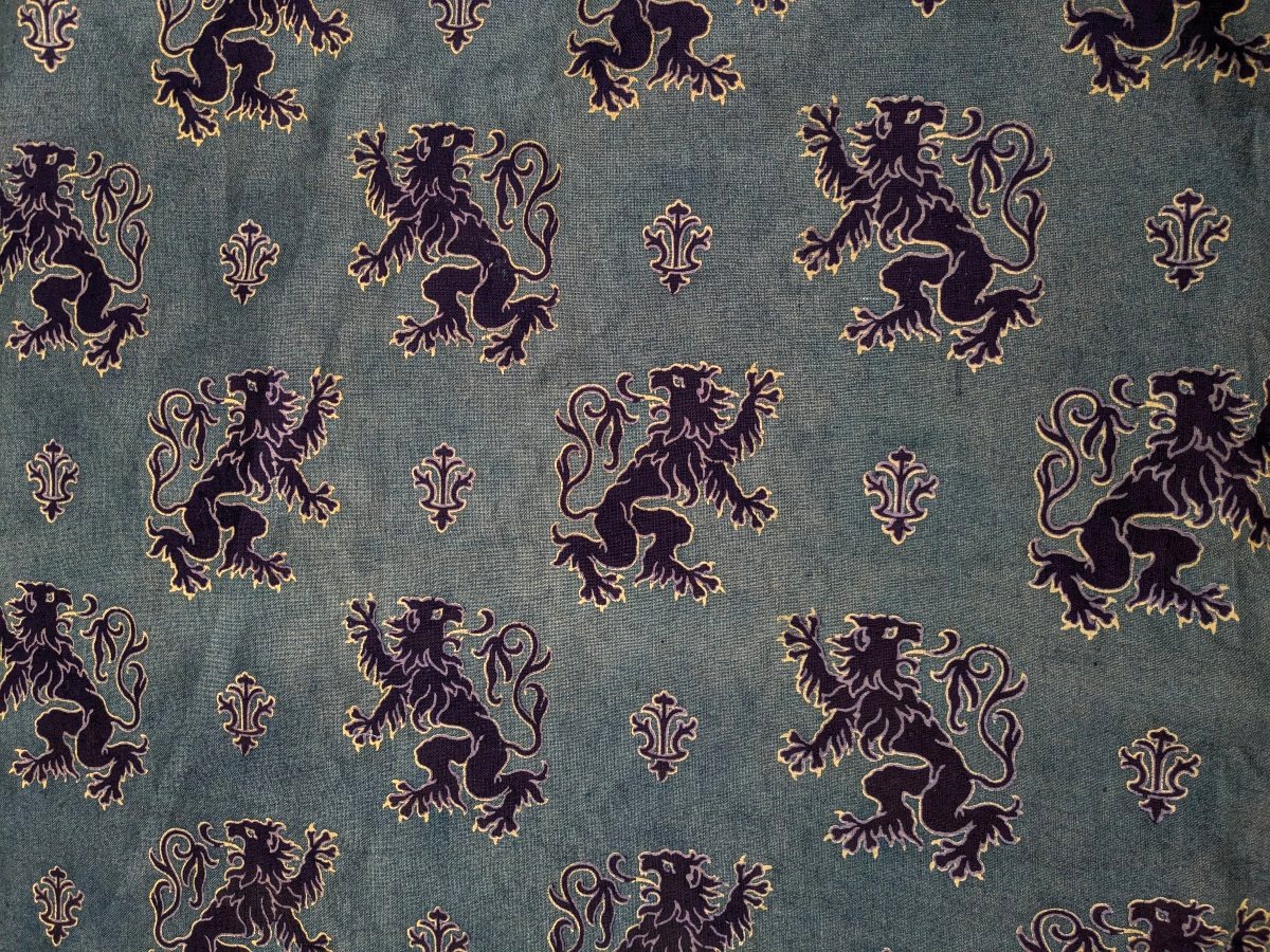 Tenture à décor néo-gothique - lions héraldiques - circa 1880-photo-6