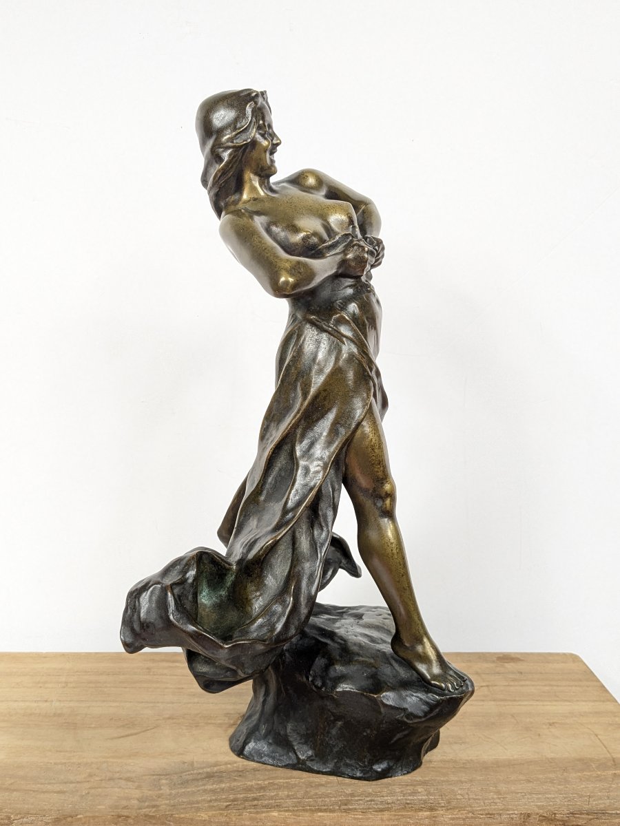 "the Little Giddygirl"—bronze By Fix-masseau (1869–1937), Circa 1900.-photo-2