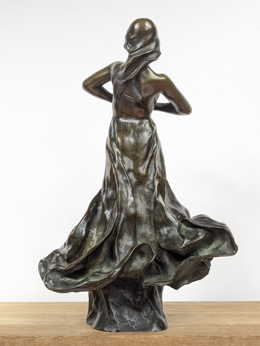"the Little Giddygirl"—bronze By Fix-masseau (1869–1937), Circa 1900.-photo-4