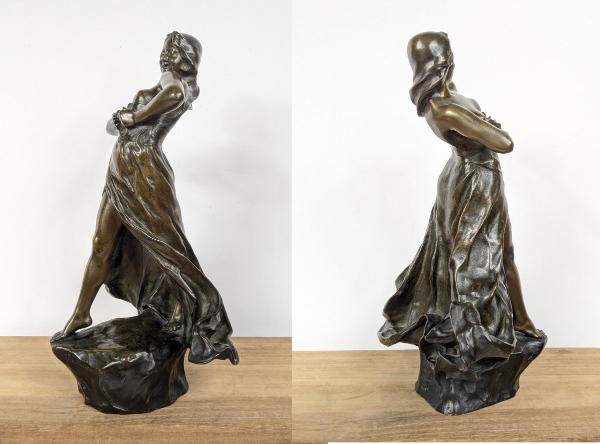 "the Little Giddygirl"—bronze By Fix-masseau (1869–1937), Circa 1900.-photo-2