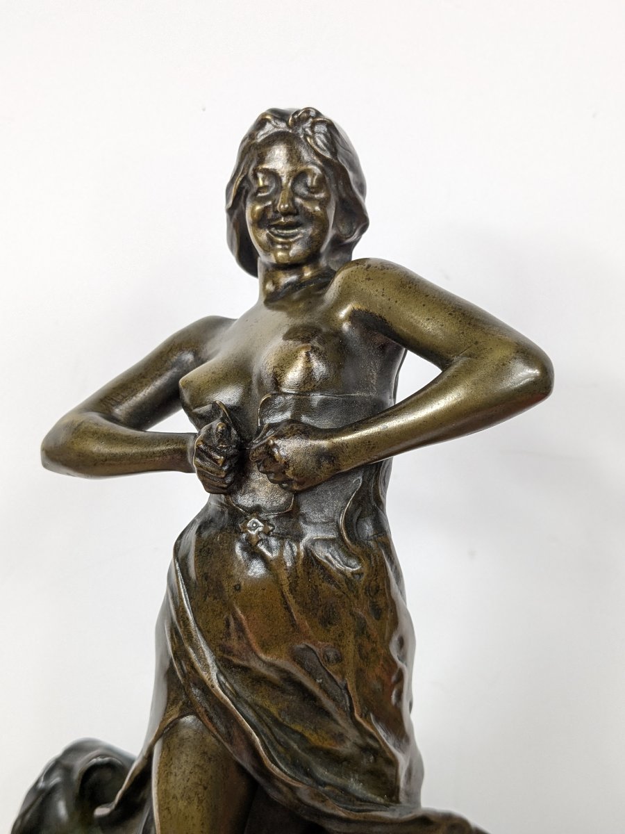 "the Little Giddygirl"—bronze By Fix-masseau (1869–1937), Circa 1900.-photo-5