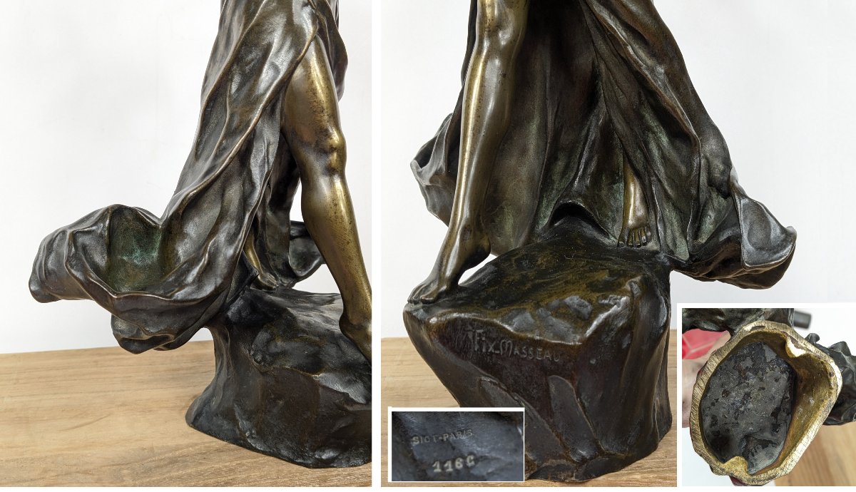 "the Little Giddygirl"—bronze By Fix-masseau (1869–1937), Circa 1900.-photo-7