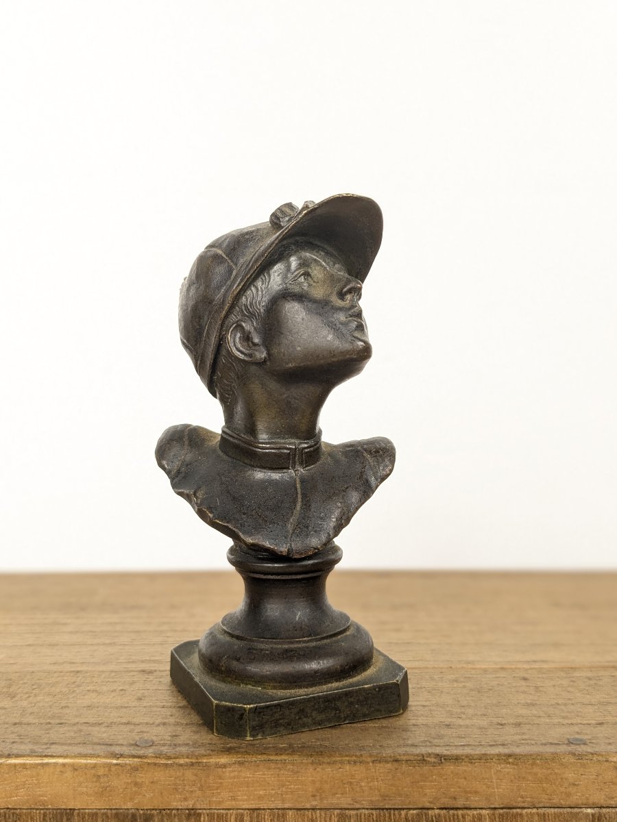 Le Jockey, buste miniature en bronze, vers 1880-1900