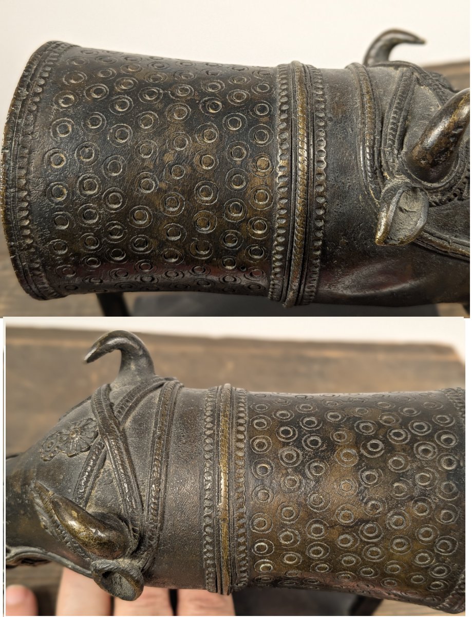 Protomé  de Nandi - bronze, Inde, XIXe siècle-photo-2
