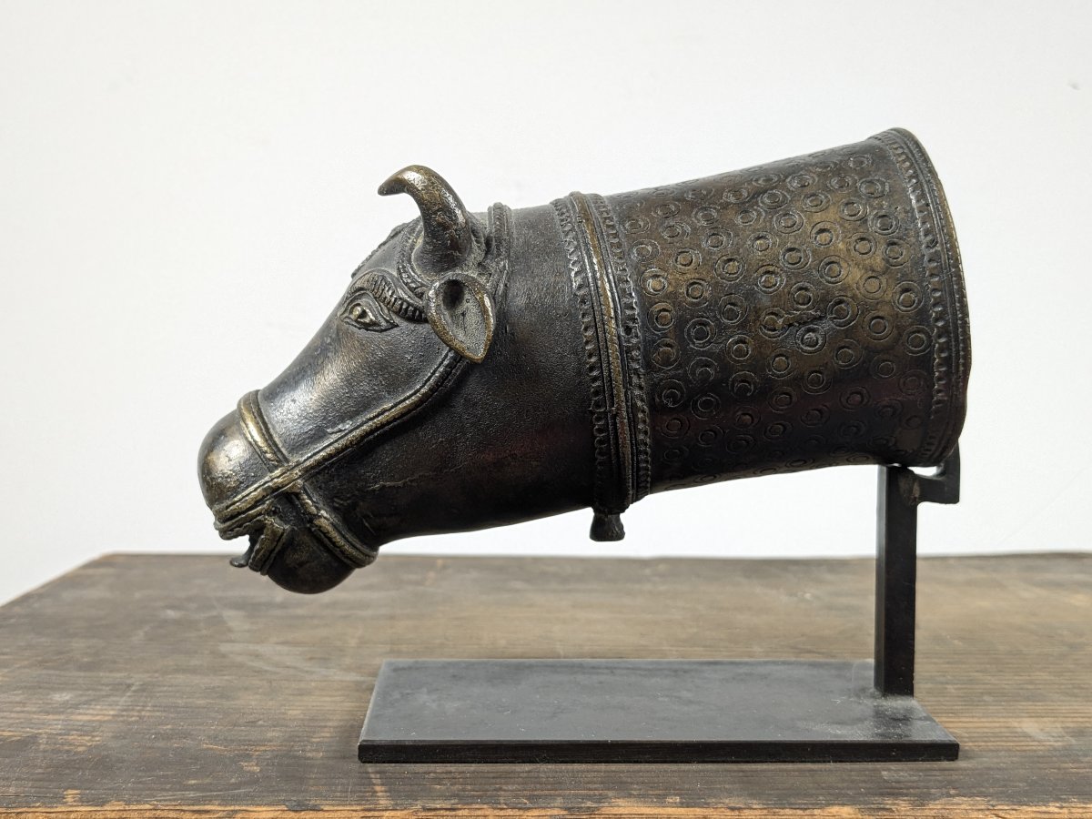 Protomé  de Nandi - bronze, Inde, XIXe siècle-photo-4