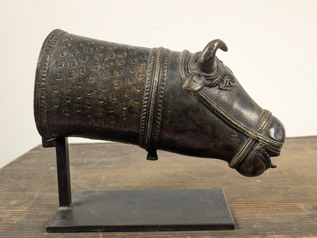 Protomé  de Nandi - bronze, Inde, XIXe siècle-photo-1