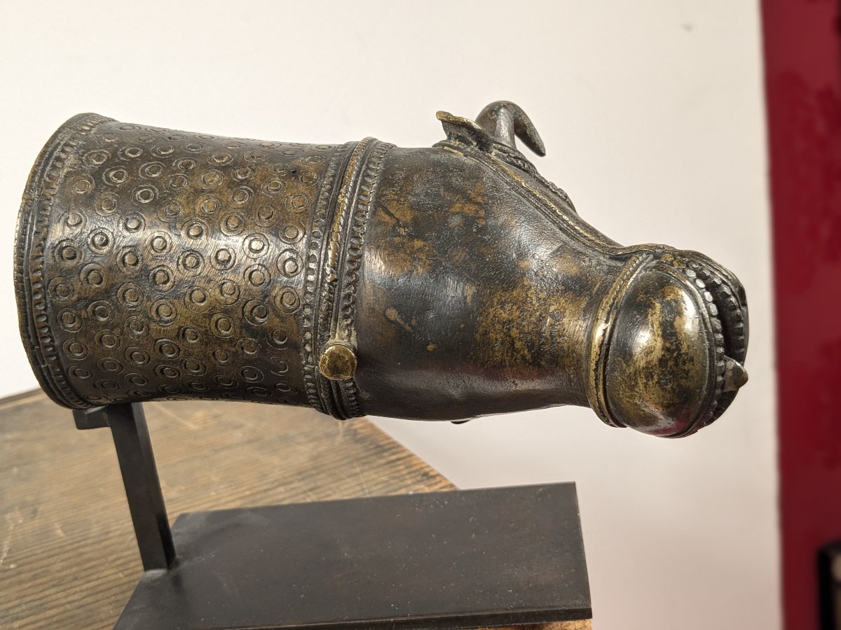 Protomé  de Nandi - bronze, Inde, XIXe siècle-photo-5