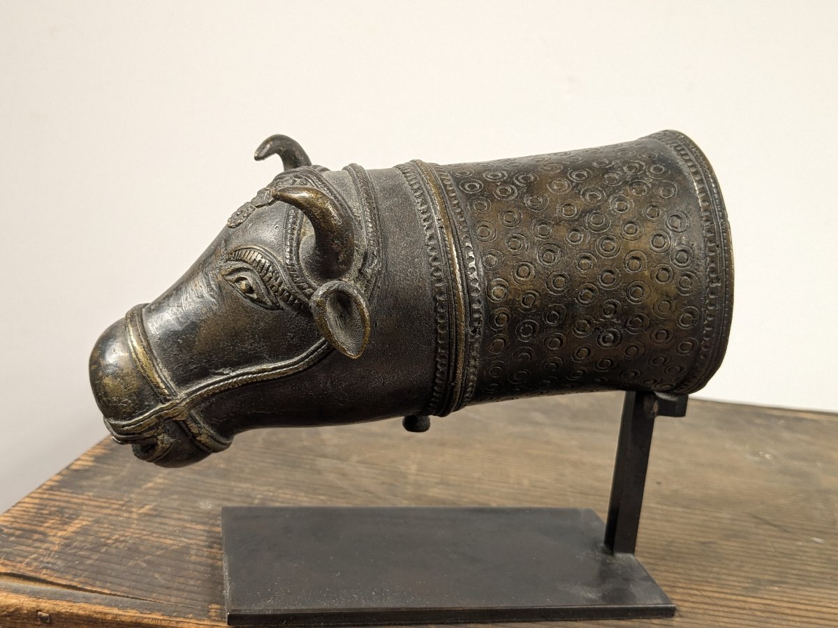 Protomé  de Nandi - bronze, Inde, XIXe siècle-photo-7