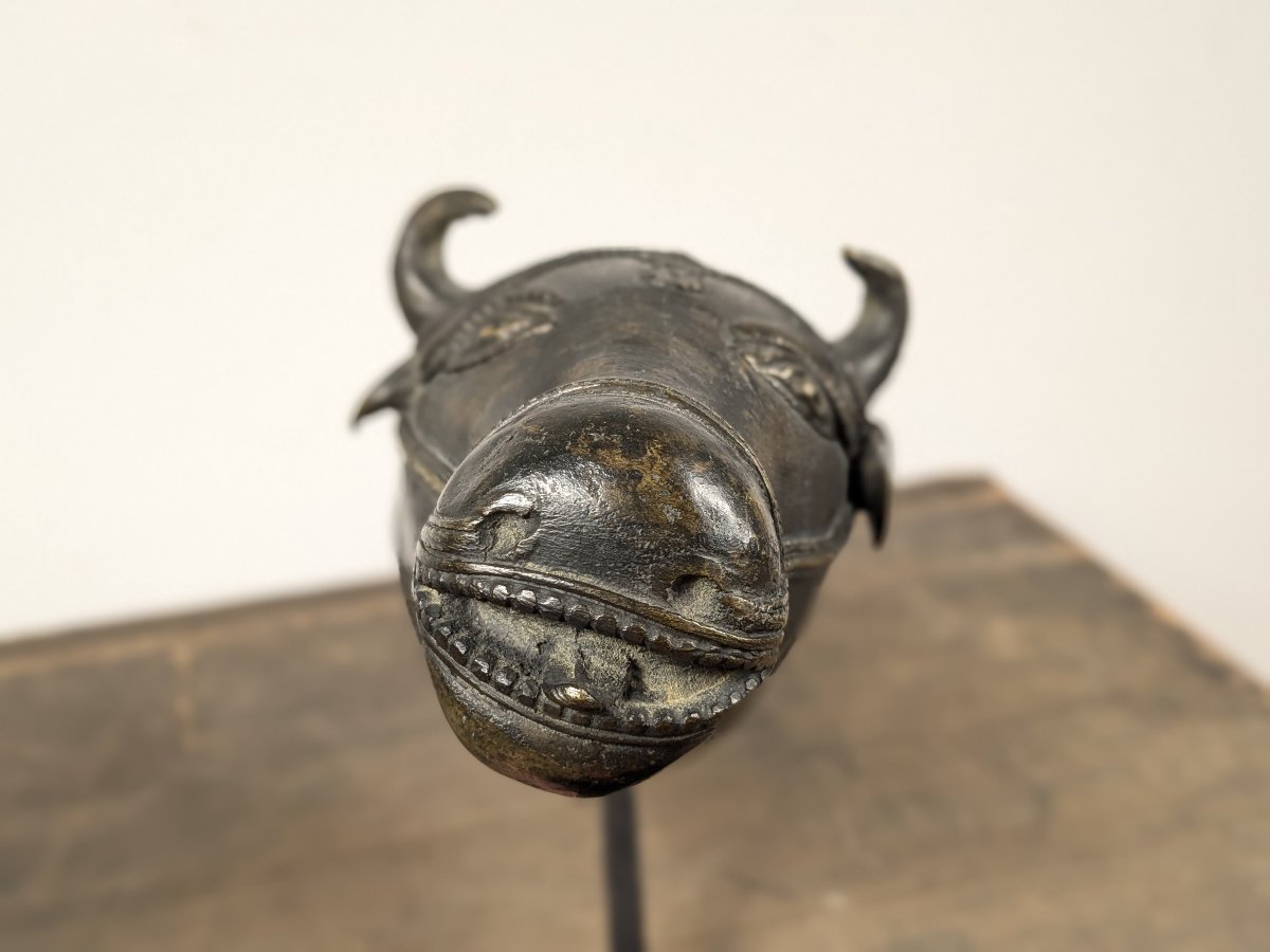 Protomé  de Nandi - bronze, Inde, XIXe siècle-photo-8