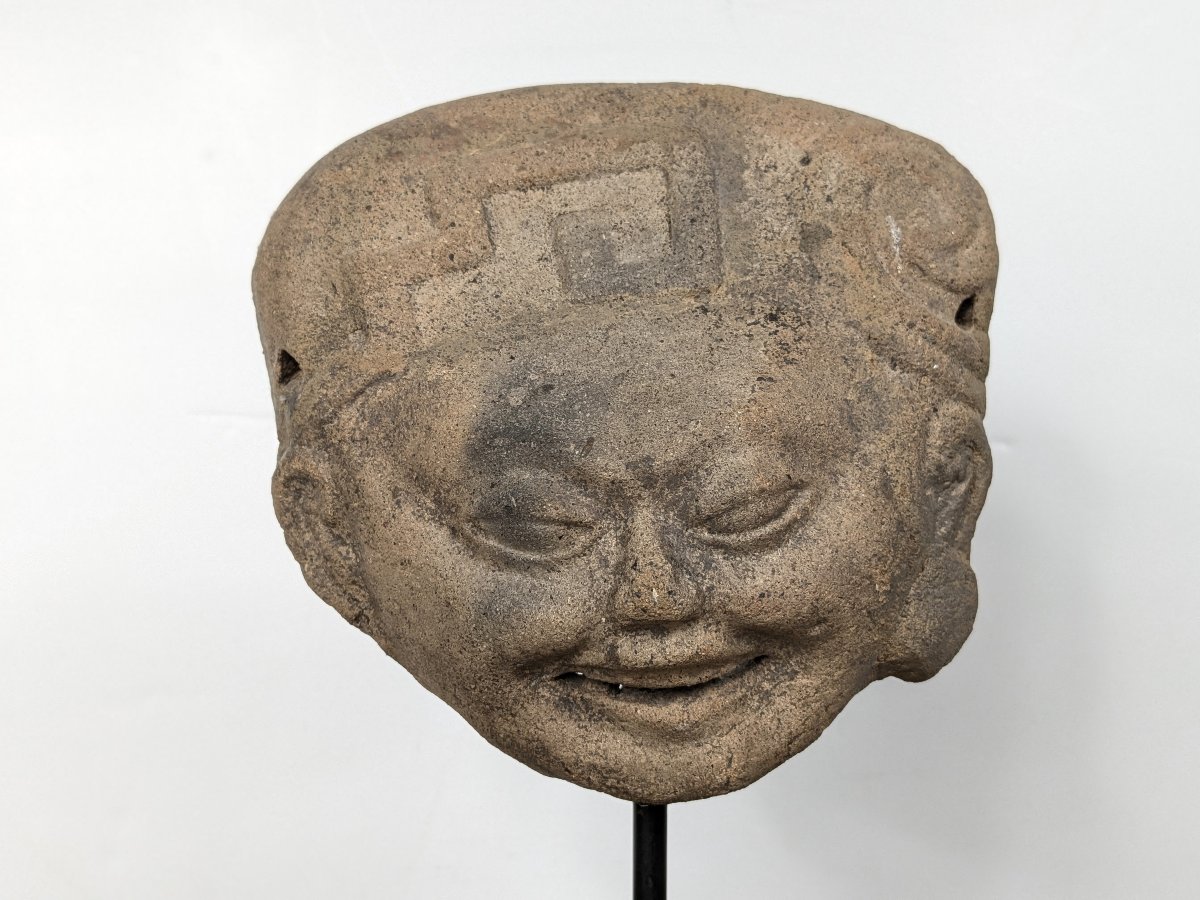 Tête souriante - terre cuite, Veracruz, Mexique VIIe–Xe-photo-2