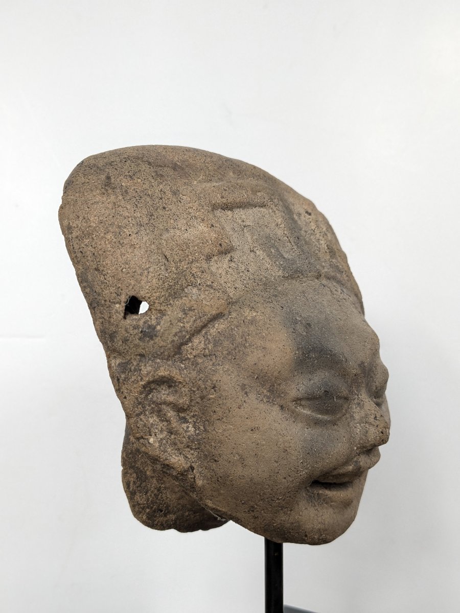 Tête souriante - terre cuite, Veracruz, Mexique VIIe–Xe-photo-3