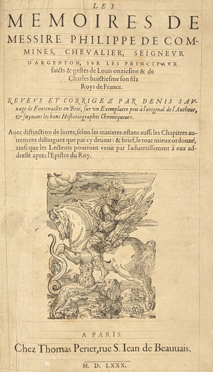Philippe De Commines — Memoirs, Paris, Thomas Périer, 1580-photo-3