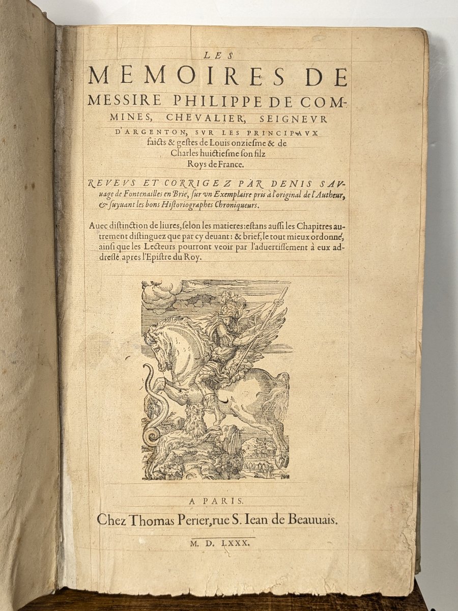 Philippe De Commines — Memoirs, Paris, Thomas Périer, 1580