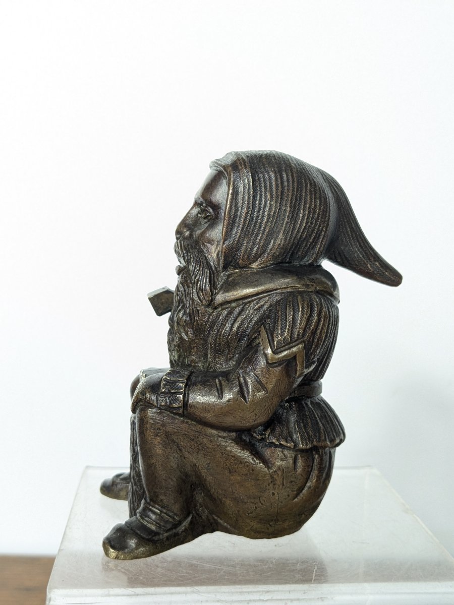 A Blacksmith Gnome — Bronze With A Brown Patina, Circa 1850-photo-1