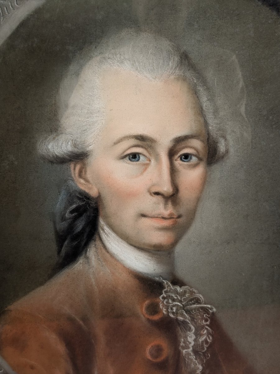 Jean-Baptiste Auclerc-Descottes, médecin du Comte d’Artois, et son épouse. Pastels 1782.-photo-3
