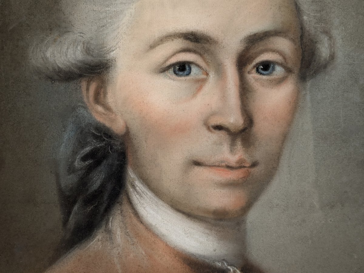 Jean-Baptiste Auclerc-Descottes, médecin du Comte d’Artois, et son épouse. Pastels 1782.-photo-2