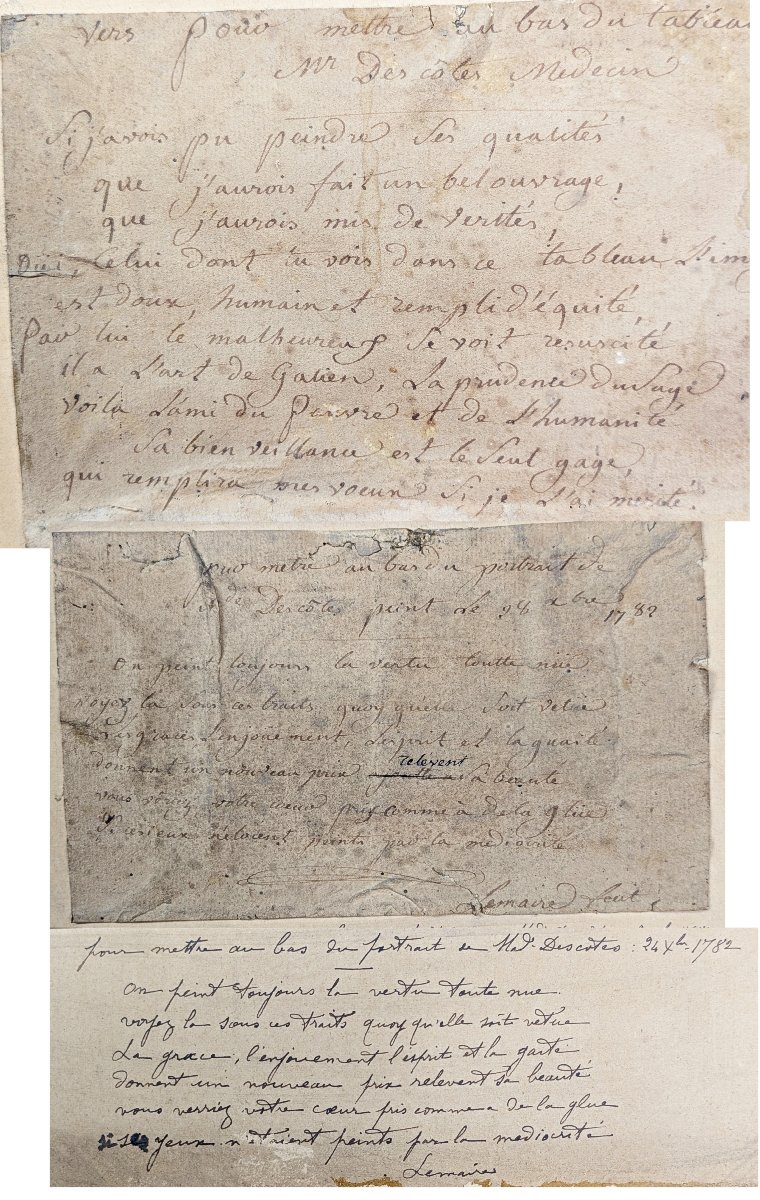 Jean-Baptiste Auclerc-Descottes, médecin du Comte d’Artois, et son épouse. Pastels 1782.-photo-8
