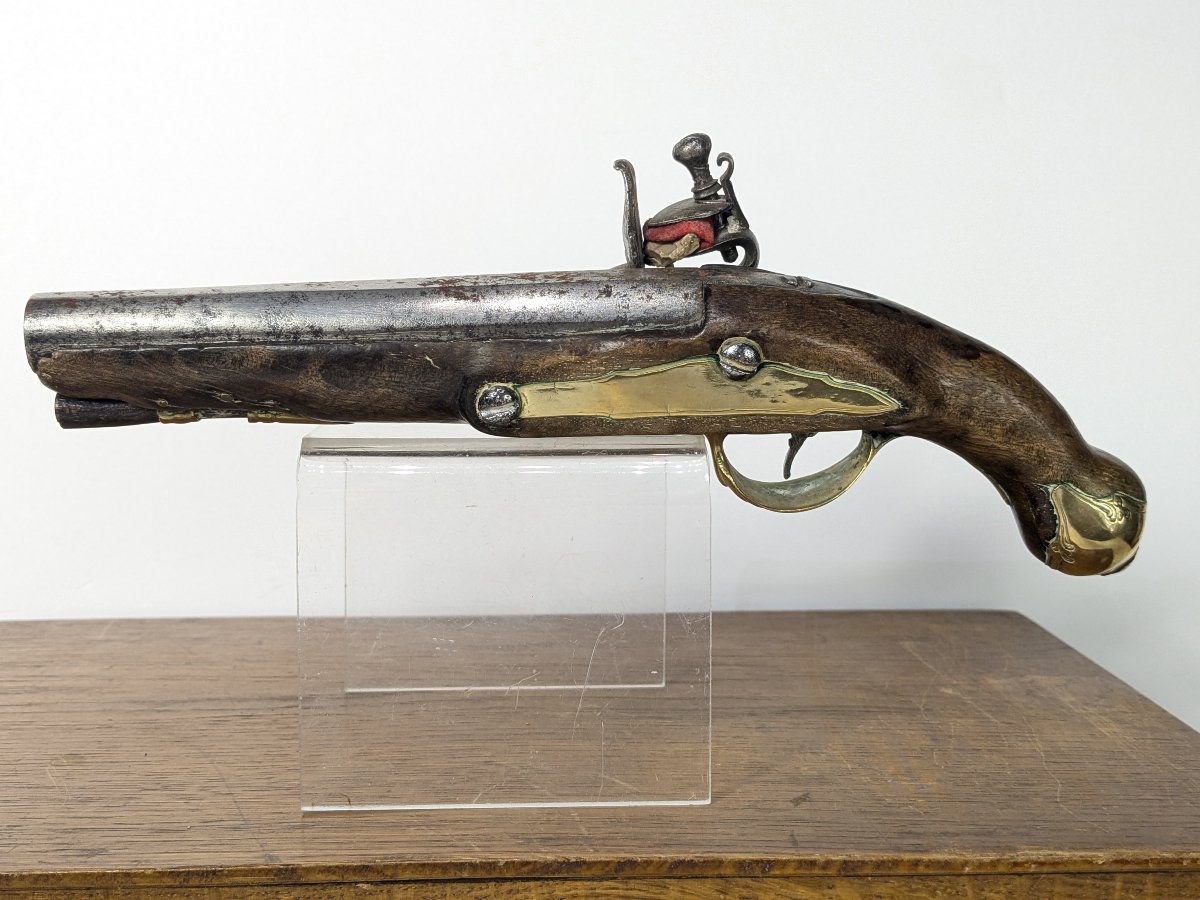 Petit pistolet à silex du XVIIIᵉ siècle - signé Lazaron -photo-4