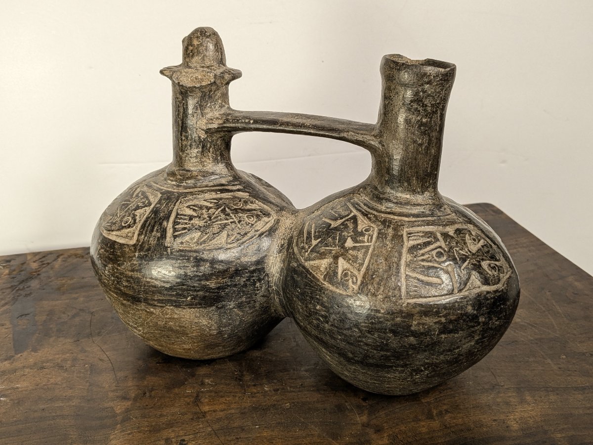 Vase double — Culture Chimú – Pérou – XII-XVe siècle-photo-4
