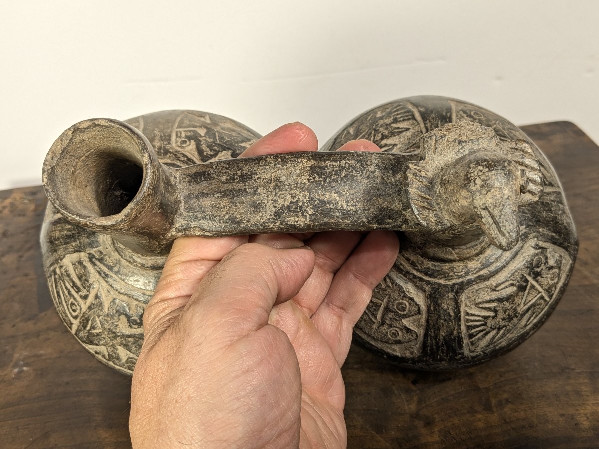 Vase double — Culture Chimú – Pérou – XII-XVe siècle-photo-5
