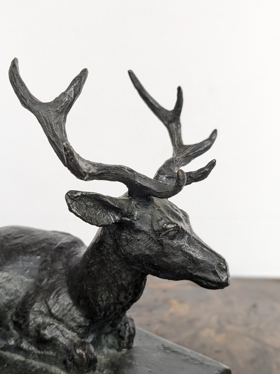Reclining Stag, Bronze — Mario Busato, Circa 1950–60-photo-4